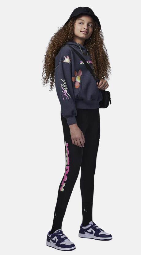 Leggings ragazza jordan flower - nero 3/4