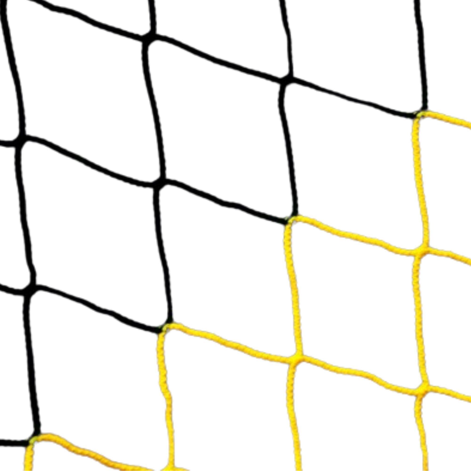 POWER SHOT Rede de futebol de 11 3mm - Amarelo e preto - Para baliza 7,32 x 2,44 x 2 x 2 m