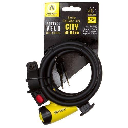 Linka spiralna z zamkiem i uchwytem - długość 150 cm, śr 10 mm AUVRAY CITY