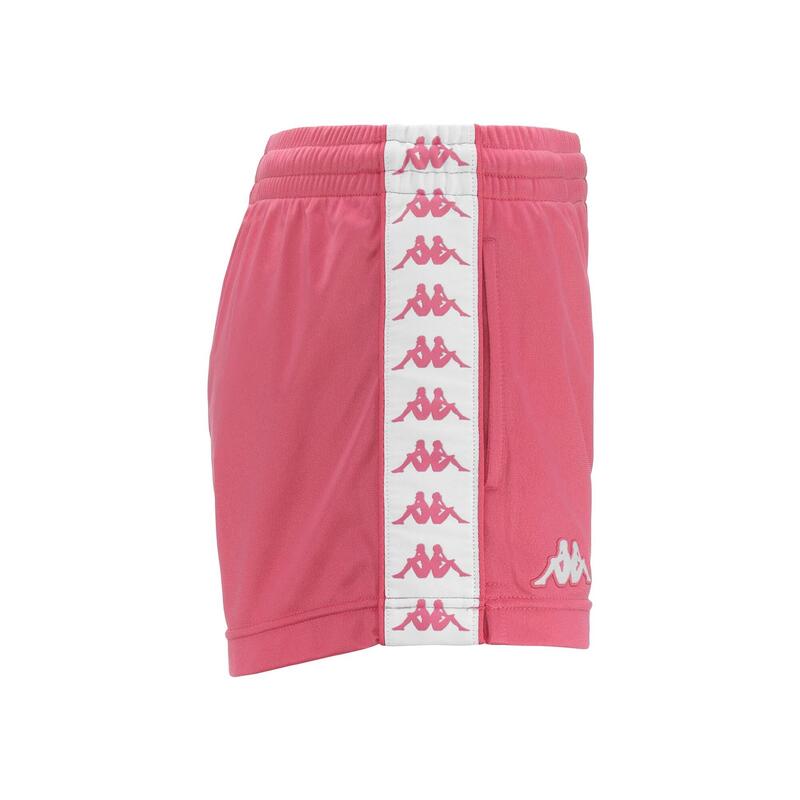 kappa pantaloncini da bambina in poliestere rosa da allenamento .