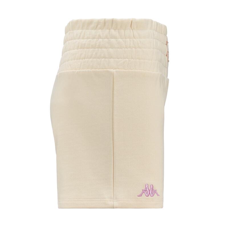 kappa pantaloncini da donna in cotone bianco da fitness