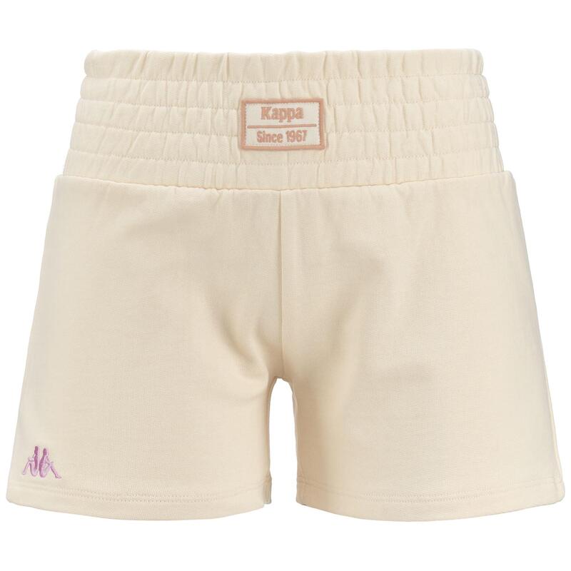 kappa pantaloncini da donna in cotone bianco da fitness