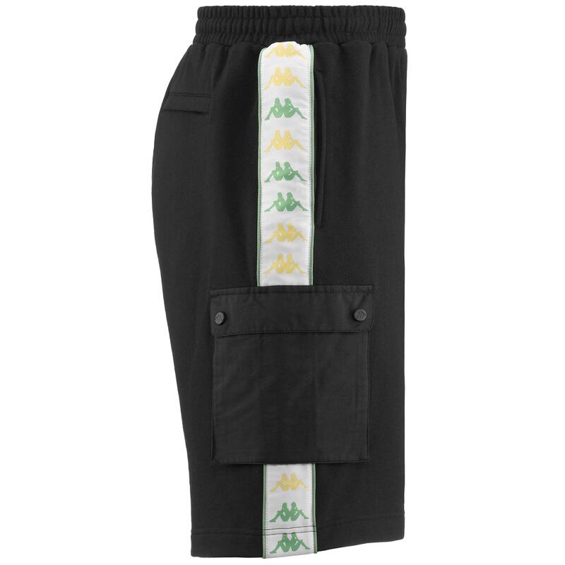 kappa pantaloncini da uomo in cotone nero da fitness