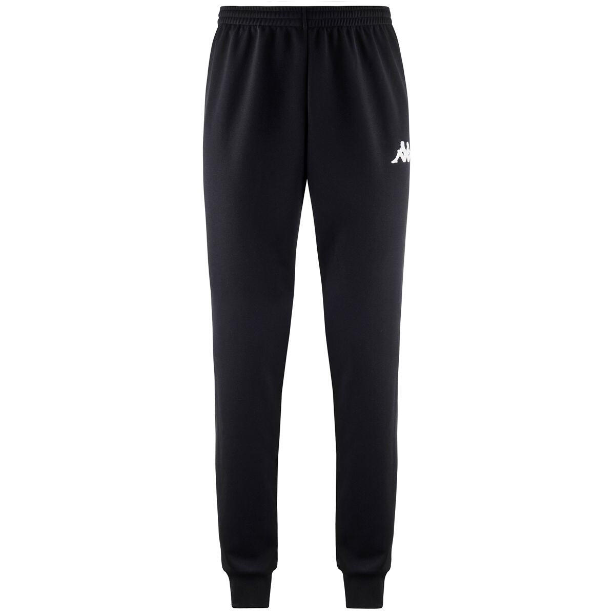 KAPPA pantaloni da uomo in poliestere nero da calcio