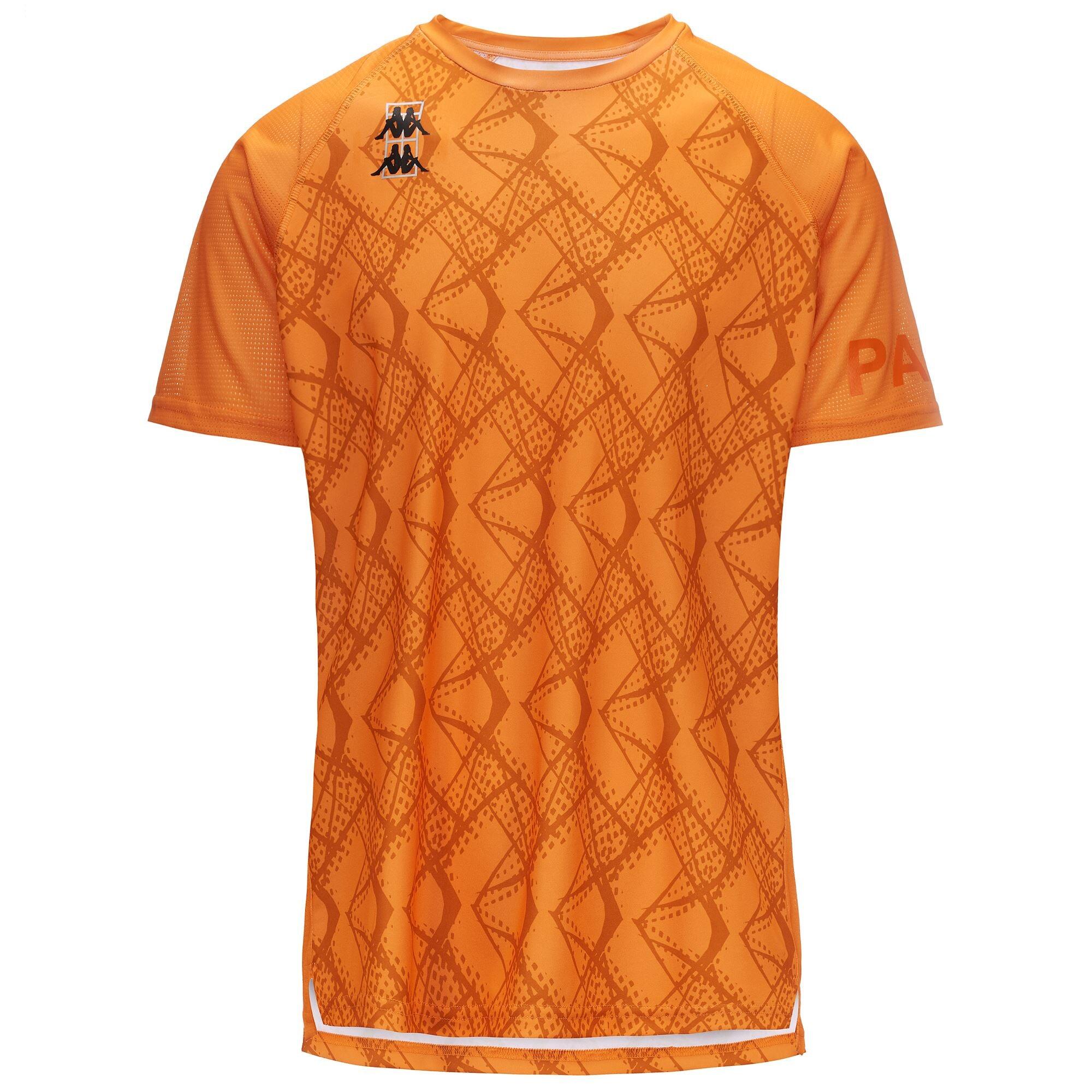 kappa t-shirt da uomo in poliestere arancio da padel |  Kappa