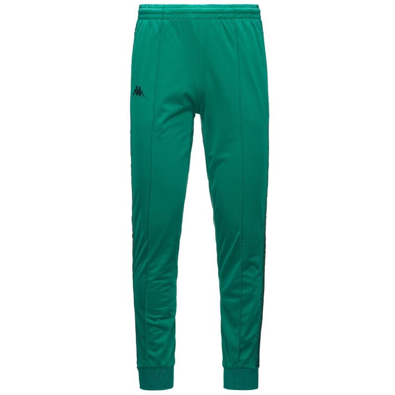 kappa pantaloni da uomo in poliestere verde da fitness