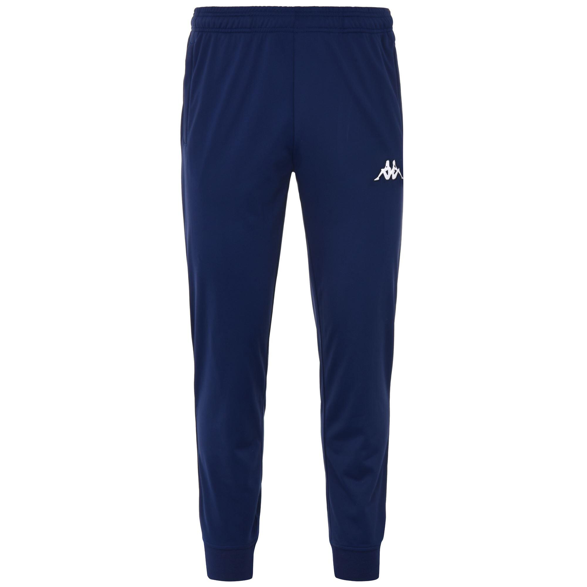 kappa pantaloni da uomo in poliestere blu da calcio