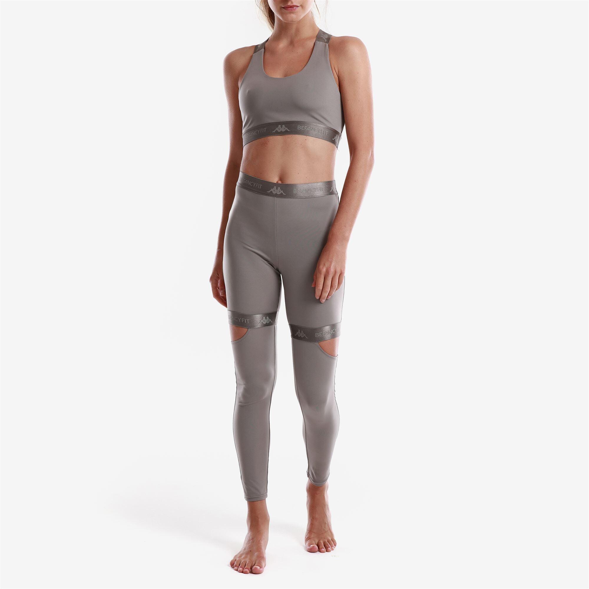 Pantaloni tuta da donna in nylon grigio da sport street KAPPA