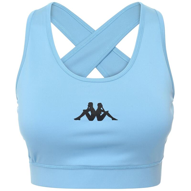 kappa t-shirt corta da donna in poliestere blu da fitness .