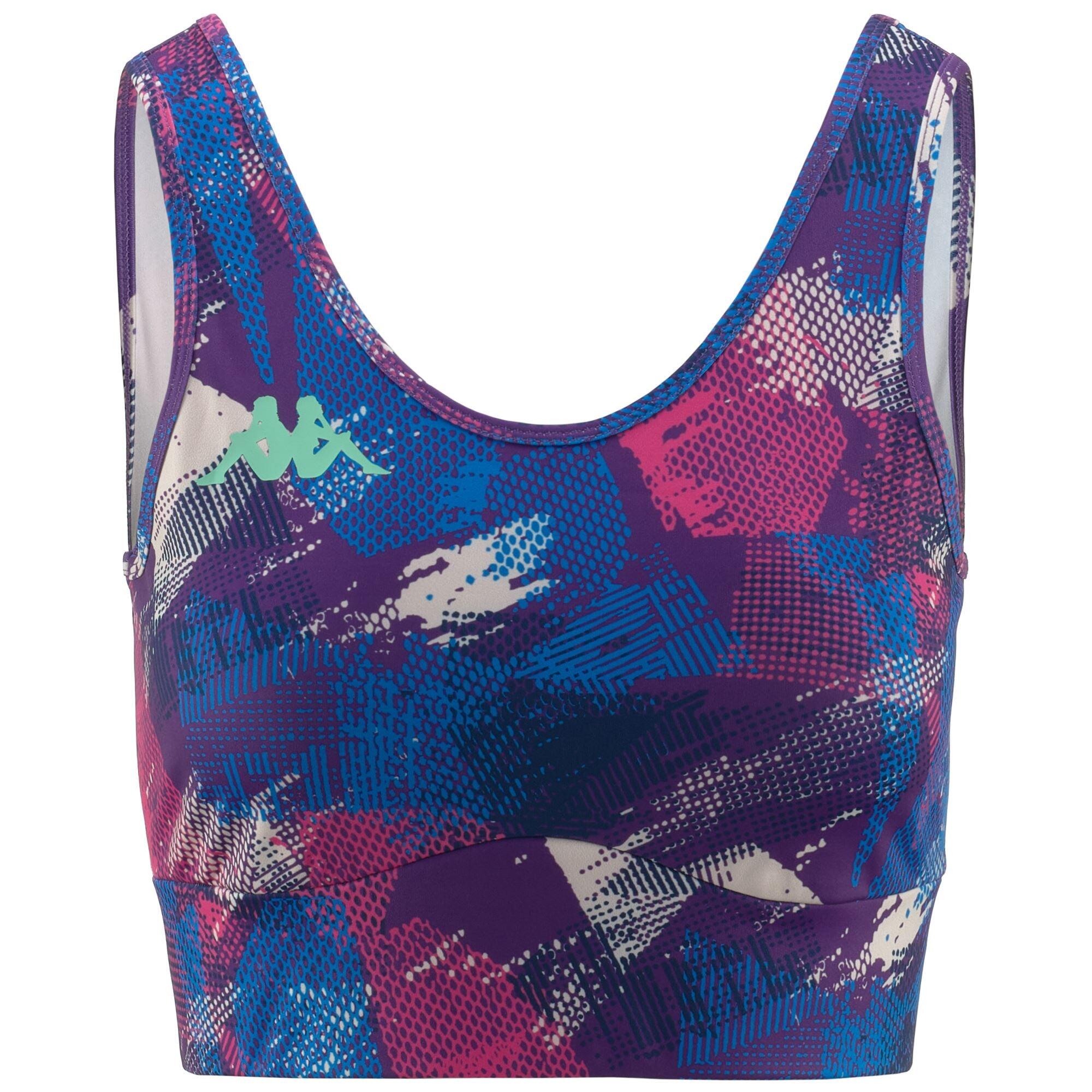 Kappa - Brassière Running Femme Kombat Erma Violet - Top - Bleu|gris|violet - Decathlon