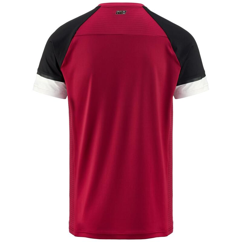 kappa t-shirt da uomo in poliestere rosso da fitness