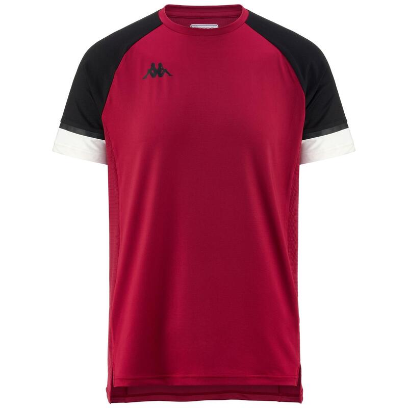 kappa t-shirt da uomo in poliestere rosso da fitness