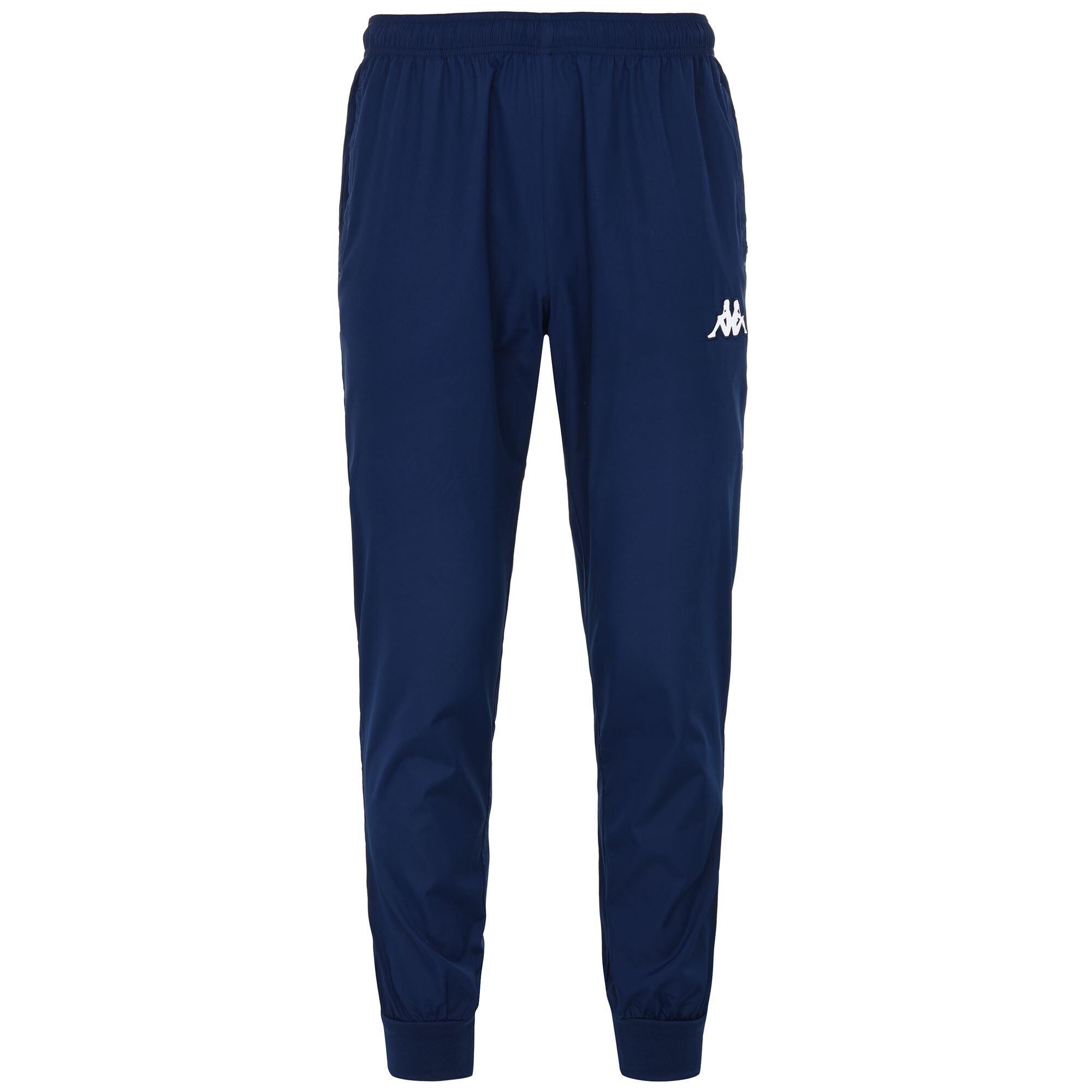 KAPPA pantaloni da uomo in poliestere blu da calcio
