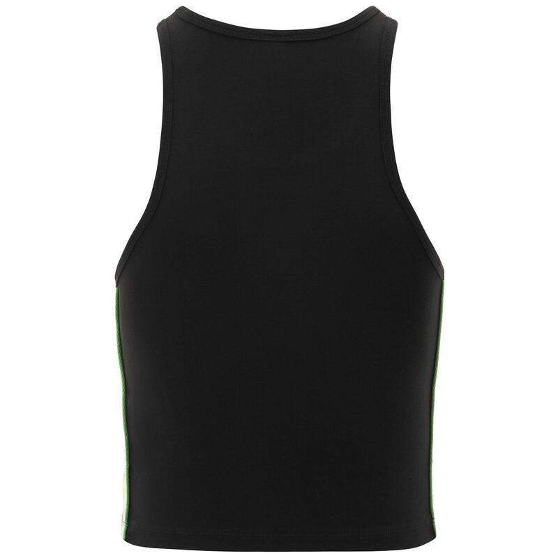 kappa top da donna in cotone nero da fitness .