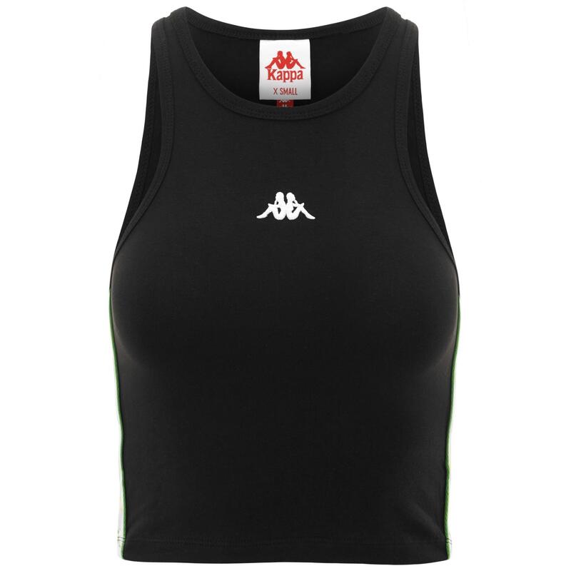 kappa top da donna in cotone nero da fitness