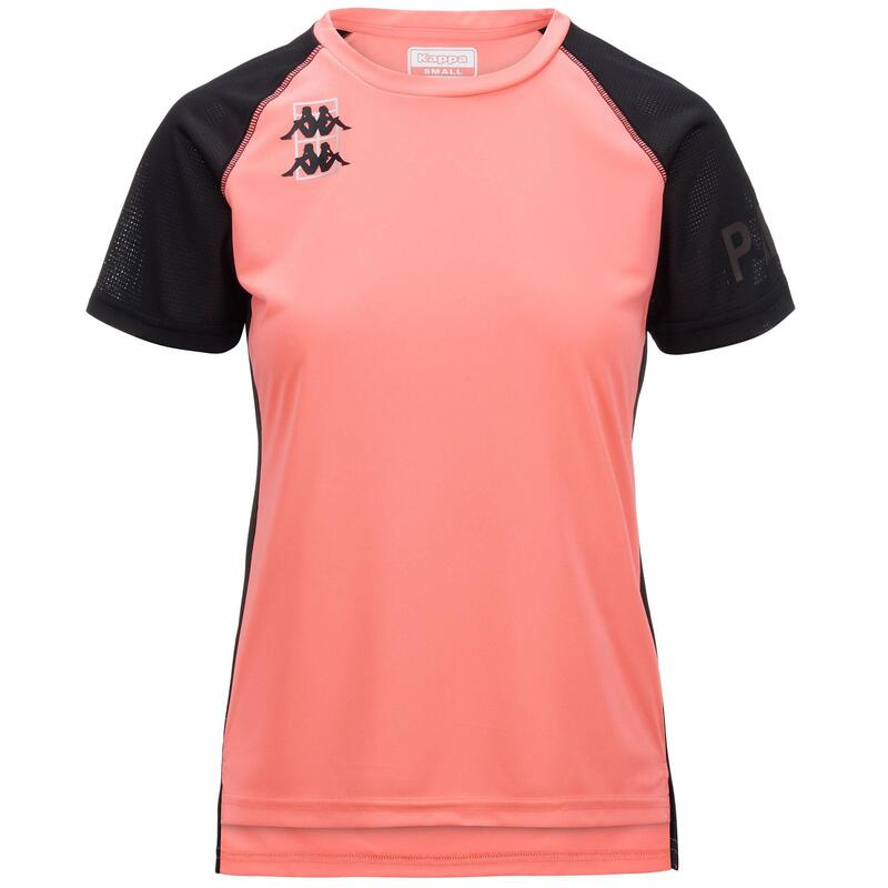 kappa t-shirt da donna in poliestere nero da padel