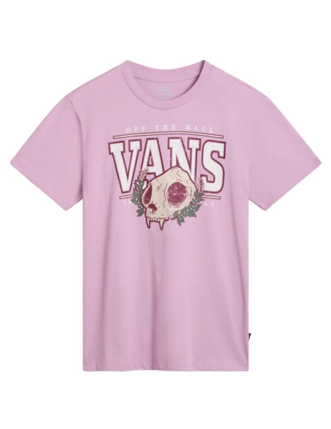 VANS Camiseta de manga corta para Mujer Vans Catbob skull Rosa