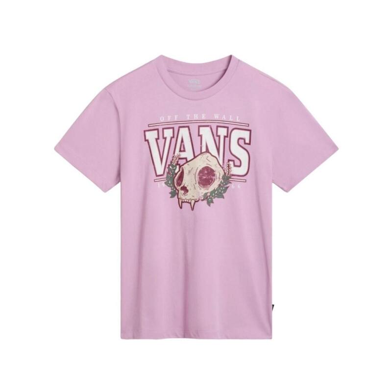 Camiseta de manga corta para Mujer Vans Catbob skull Rosa