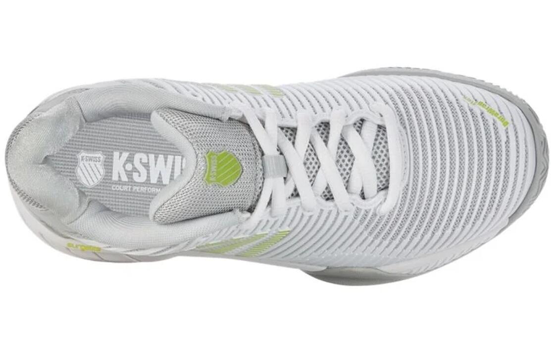 K-Swiss Hypercourt Express HB 2 Womens Tennis Shoes - White/Grey Violet/Limegree 3/4