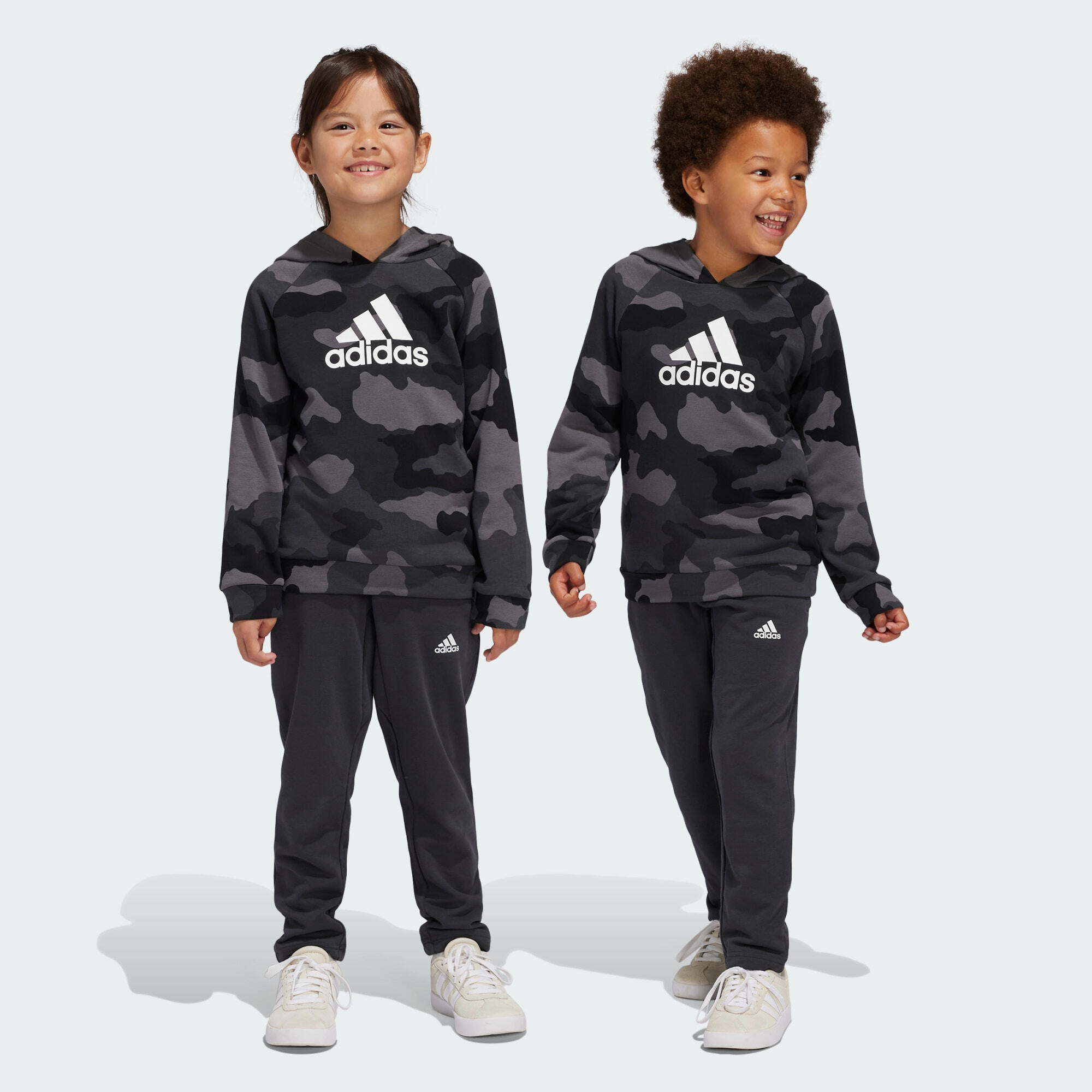 Adidas - Ensemble À Capuche Imprimé Intégral Essentials Enfants - Sweat-shirt - Blanc|gris|marron|noir - 7-8 Ans - Decathlon