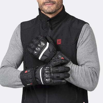 Beheizbare Motorradhandschuhe RIDER - 1 Paar Batterien Erwachsene