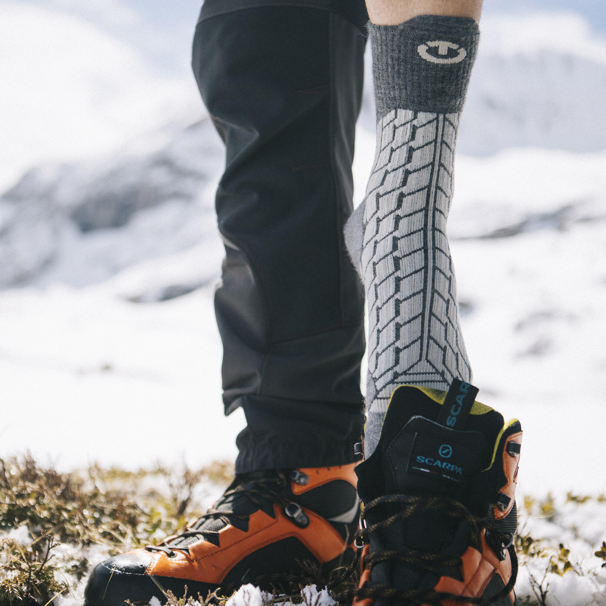 Therm-ic Trekking Warm Crew wandelsokken - Grijs - Standaard sok 4/4