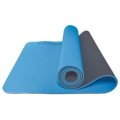 Yogamat - 183 x 60 x 0.6 cm - dual color - blauw en antraciet