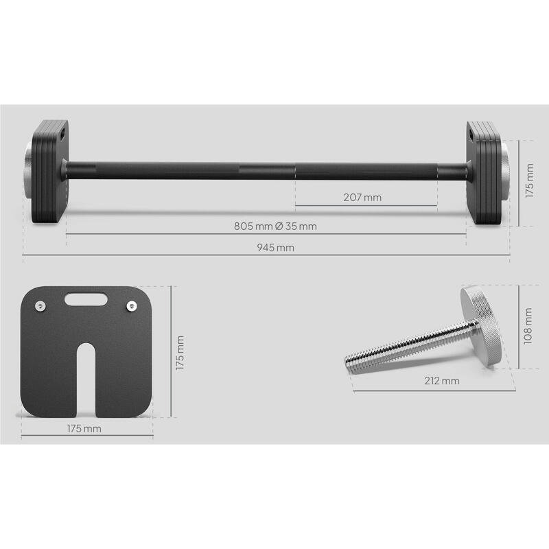 Set Bară și Greutăți Bodybuilding Zipro Square 26.5 kg