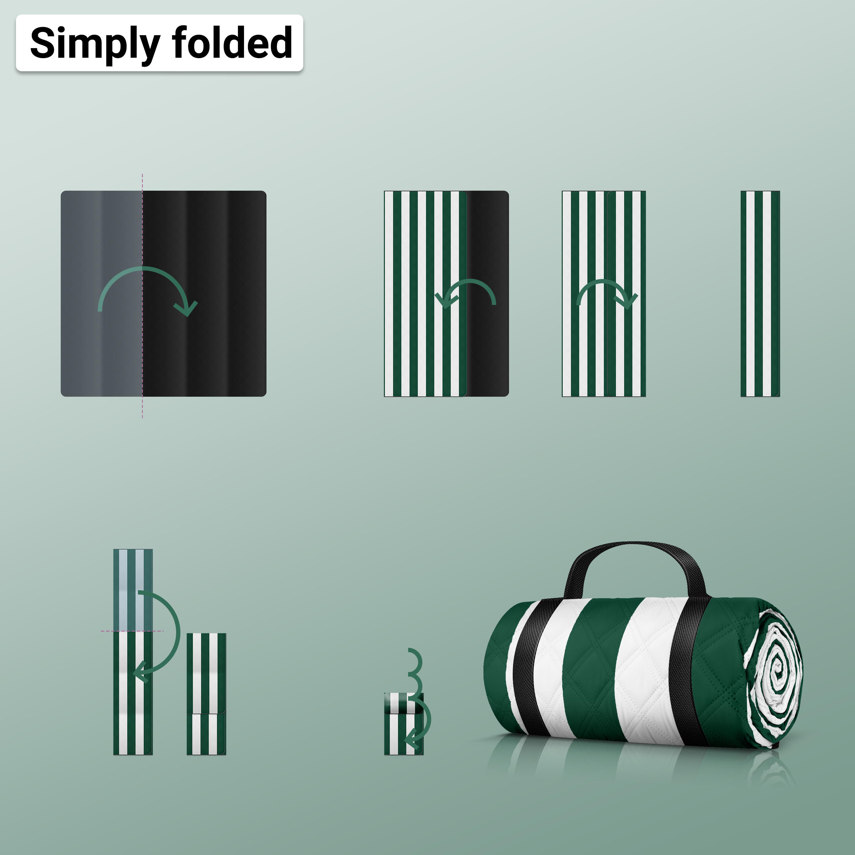 HOEL® Picknickdecke wasserabweisend + isoliert - Strandmatte XXL 200x200cm 7/7