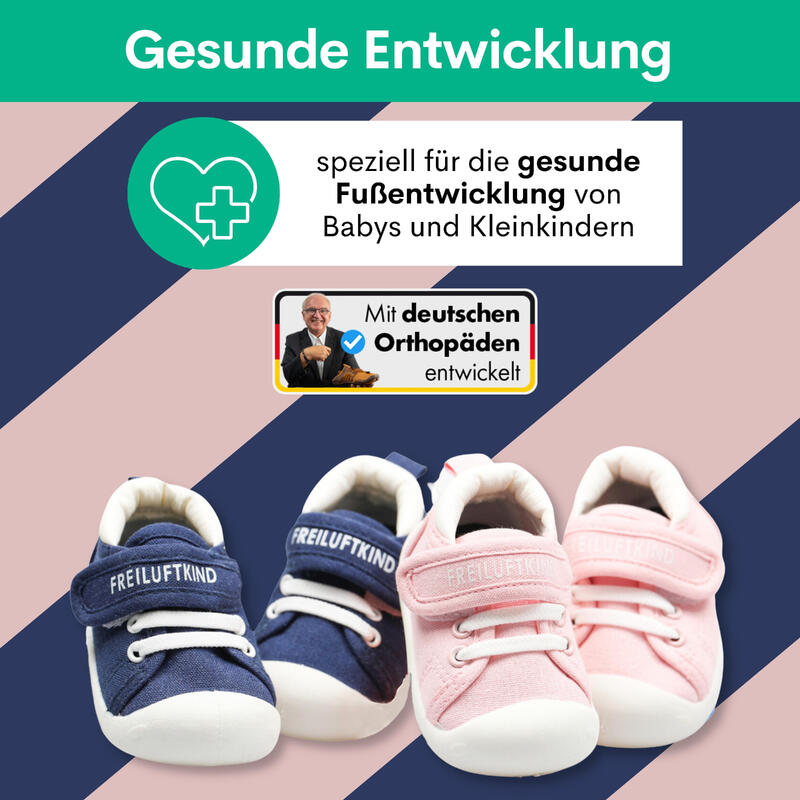 FREILUFTKIND Tonto Barfußschuhe rutschfest Kinder (19-24 Monate / Rose)