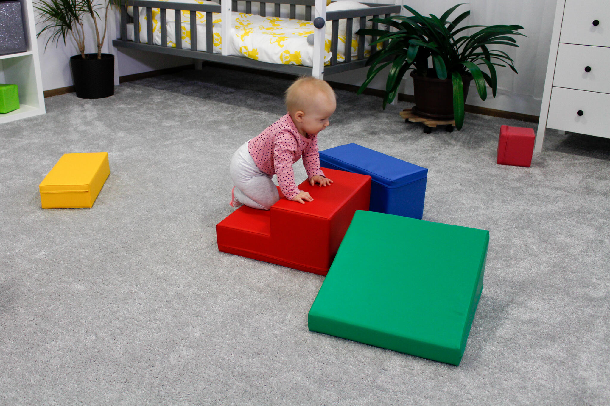 CUPCHID Parcours Motricité Mousse – Blocs Escalade Souples – Jeux D'Éveil Bébé – Intérieur/Extérieur