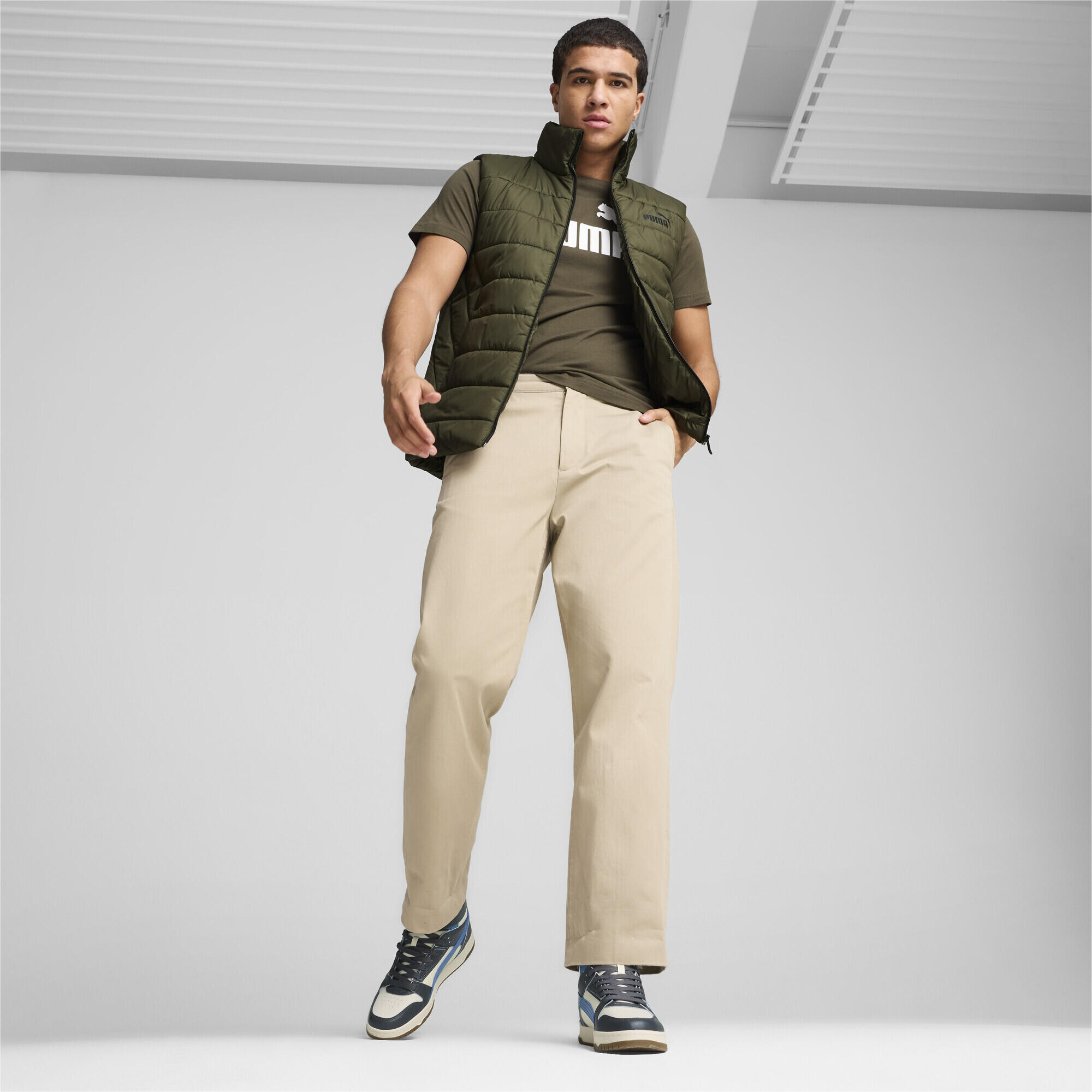 Pánská vycpaná vesta Essentials PUMA Dark Olive Green 7/7