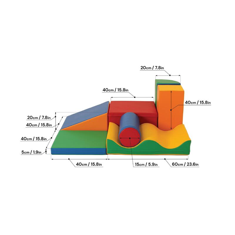 Blocchi per Bambini in Schiuma, Kit di attività Soft Play, multicolore