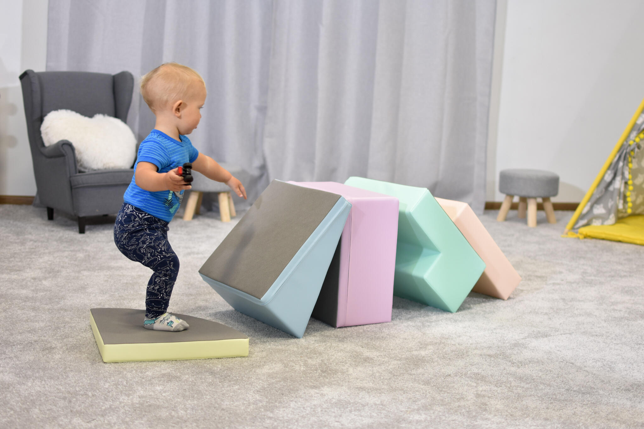 Blocchi per Bambini in Schiuma, Kit di attività Soft Play Corner Climb, pastello 6/8