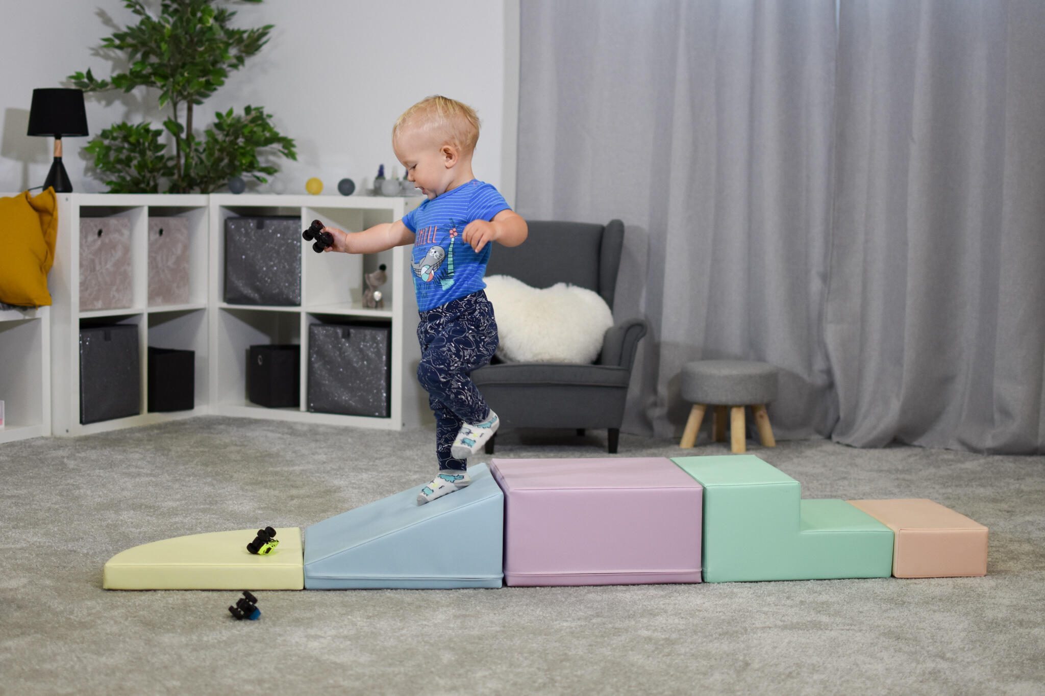 Blocchi per Bambini in Schiuma, Kit di attività Soft Play Corner Climb, pastello 5/8