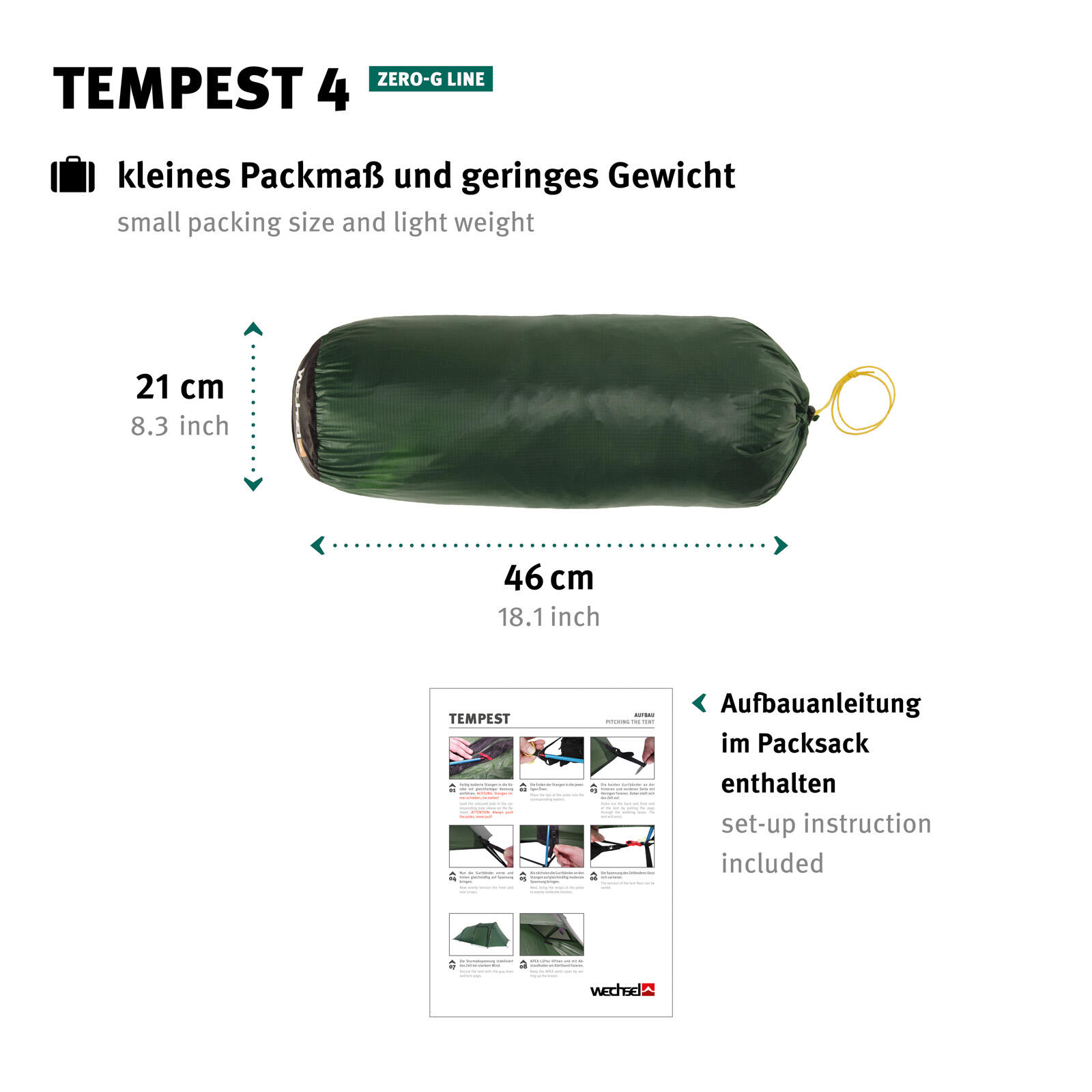 Trekkingzelt Tempest 4 Personen Tunnelzelt Camping Familien Zelt 3,25 kg 4/7