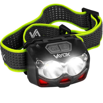 Stirnlampe Vayox VA0078, 500lm, Akku mit Hybridantrieb