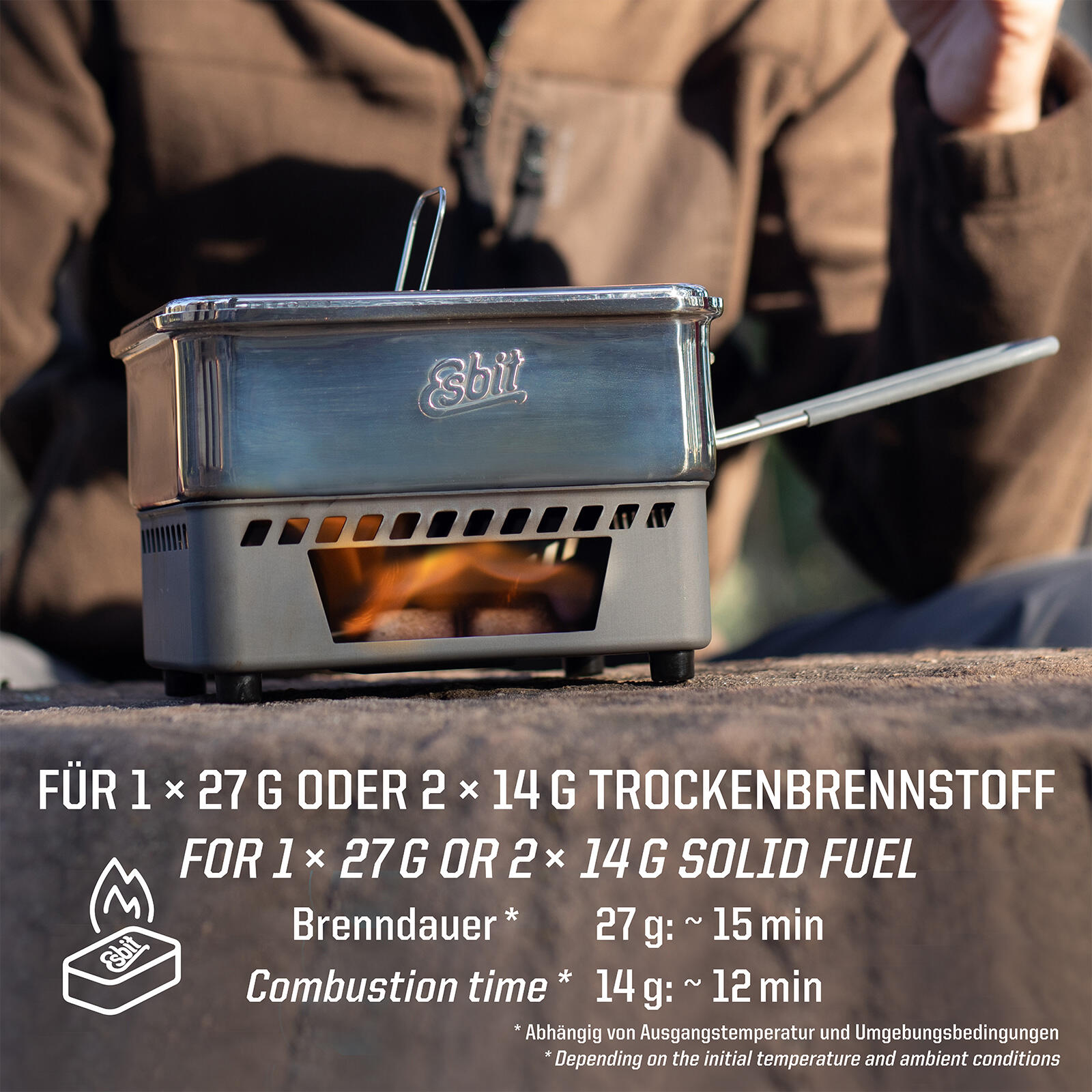 Kuchenka turystyczna Esbit Solid Fuel Cookset 1100 ml - steel 5/7