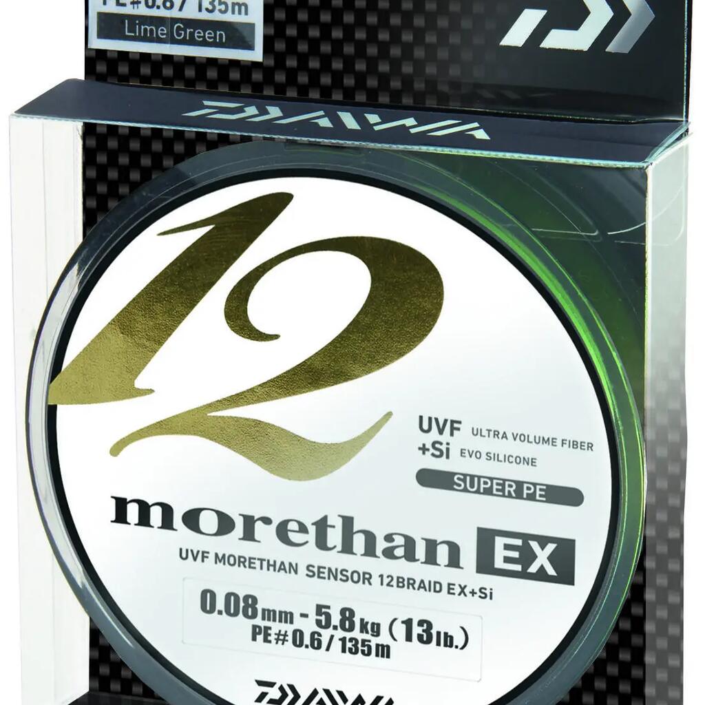 Текстилен въдицар DAIWA MORETHAN X12 EX+SI Lime 0.10 мм/7.3 кг/135 м