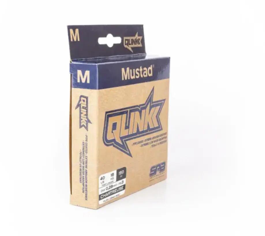 Mustad Qlink braid chartreuse 0,08 mm / 2,7 kg / 150 m textil zsinór 2/5