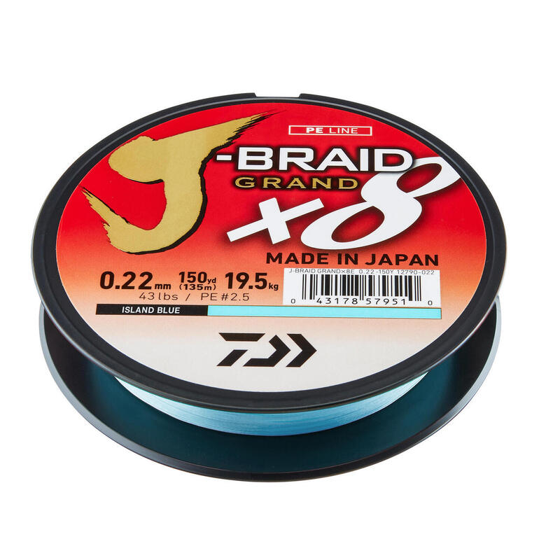 FIR TEXTIL DAIWA J-BRAID GRAND X8E BLUE 013MM/8,5KG/135M