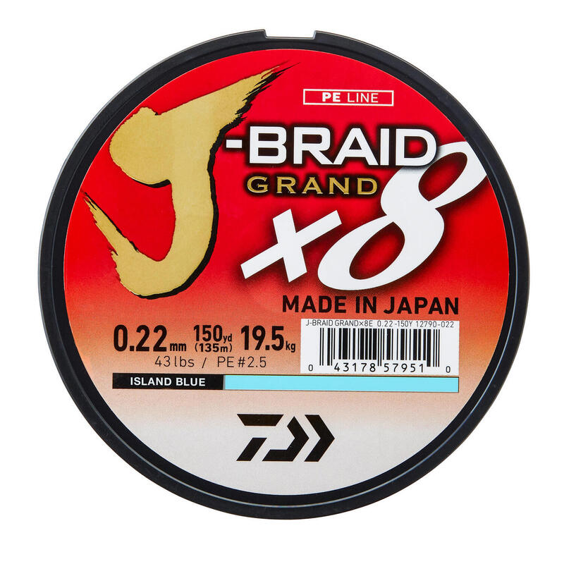FIR TEXTIL DAIWA J-BRAID GRAND X8E BLUE 016MM/10KG/135M