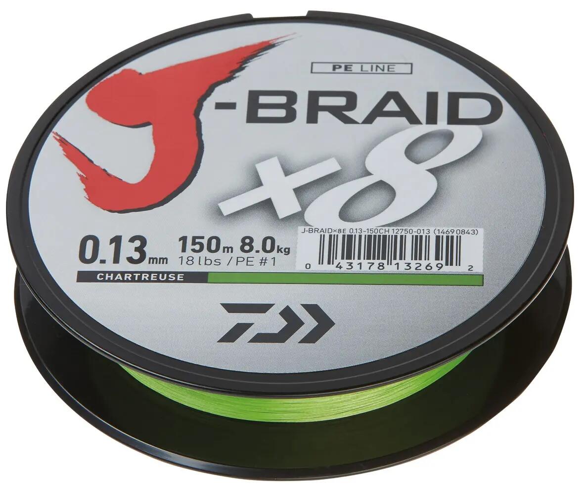 Daiwa J-Braid X8 chartreuse 010 mm/6,0 kg/150 m horgászfonal 2/2