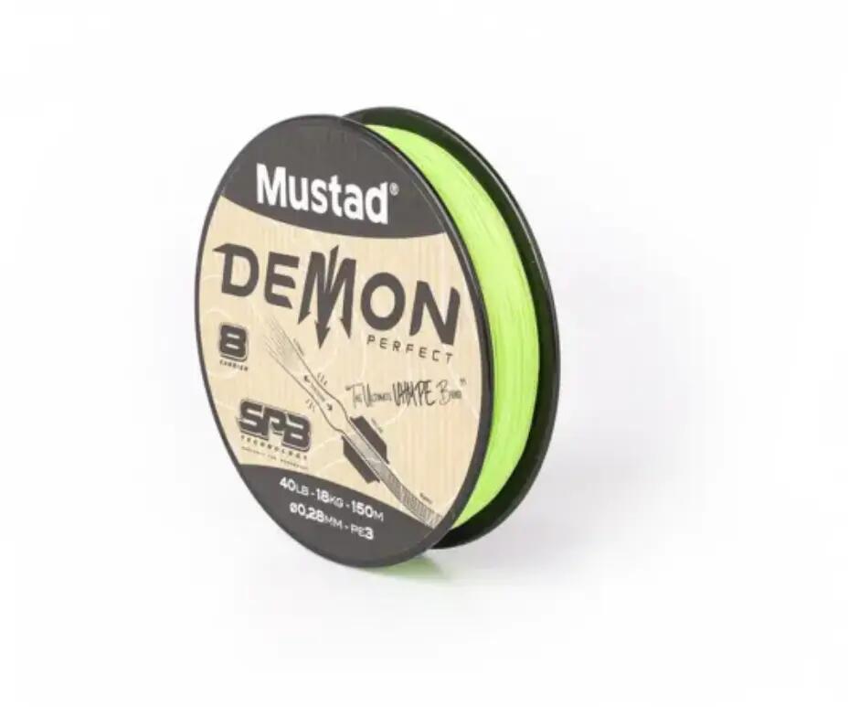 FIR TEXTIL MUSTAD DEMON PERFECT BRAID 8 CHARTREUSE 014MM/6,8KG/150M 5/6