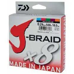 Плетен конец DAIWA J-BRAID X8 мултиколор 016 мм/9 кг/150 м