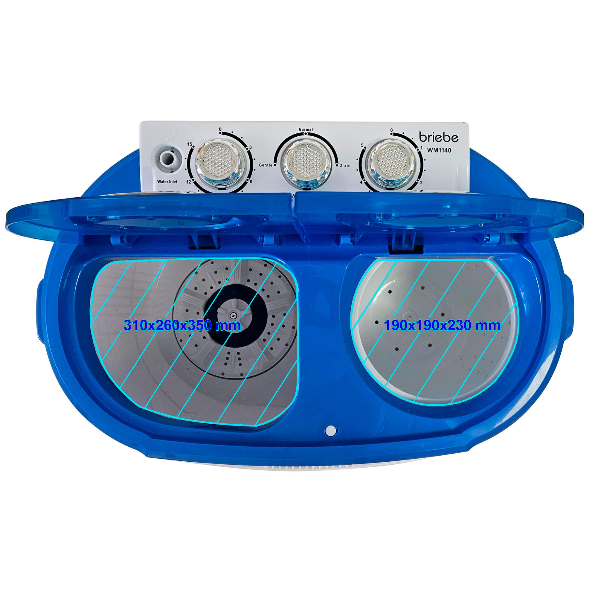 Mini Machine à Laver Portable Briebe WM1140 - 3kg Camping - 2 Compartiments