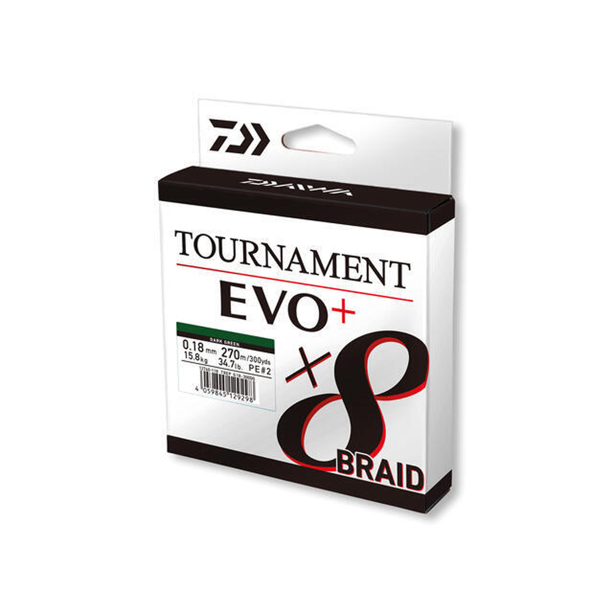 FIR TEXTIL DAIWA TOURNAMENT 8X BRAID EVO+ VERDE 016MM/12,2KG/270M
