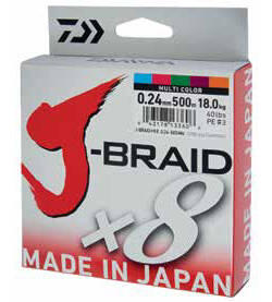FIR TEXTIL DAIWA J-BRAID X8 MULTICOLOR 020MM/13KG/150M