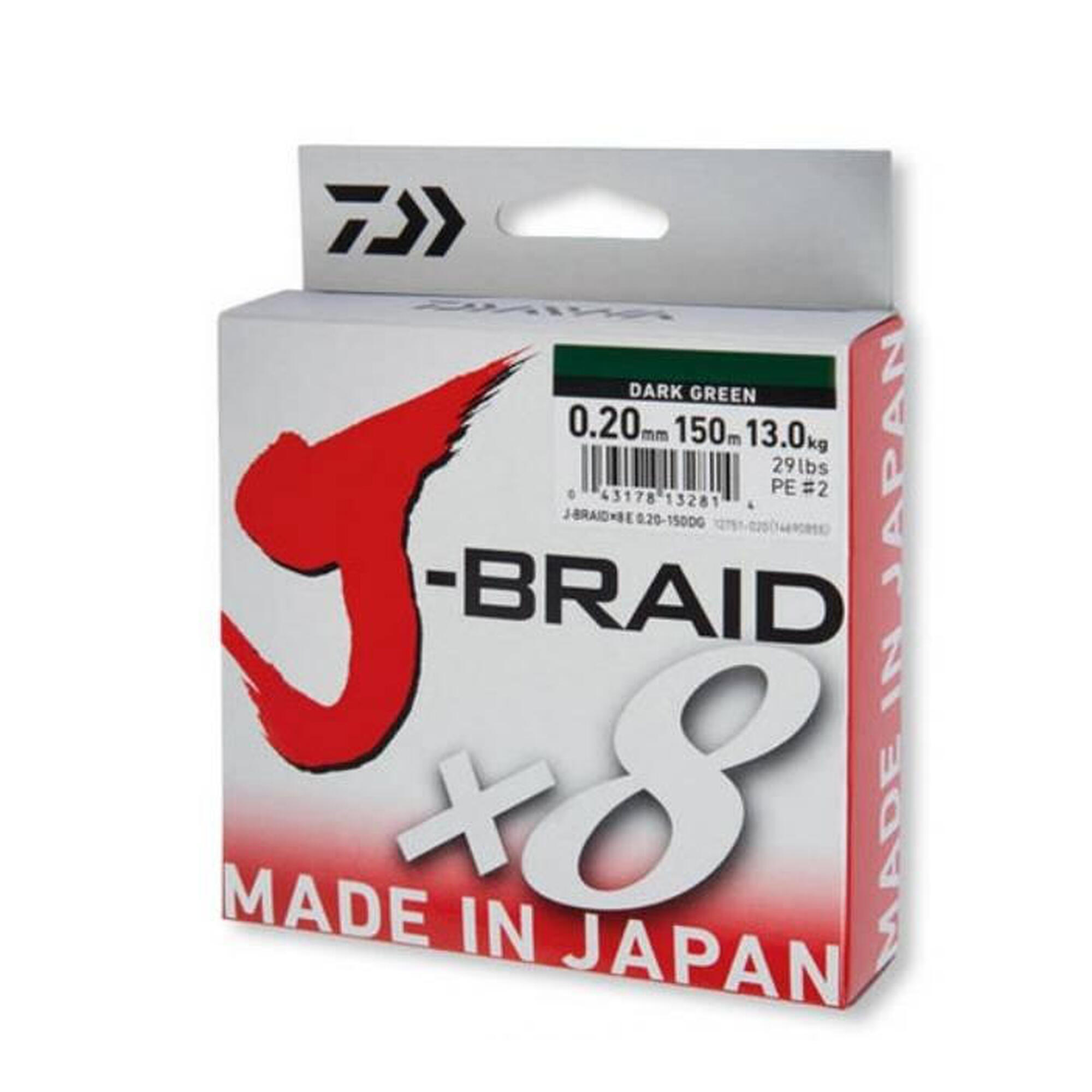 FIR TEXTIL DAIWA J-BRAID X8 VERDE 022MM/17KG/150M