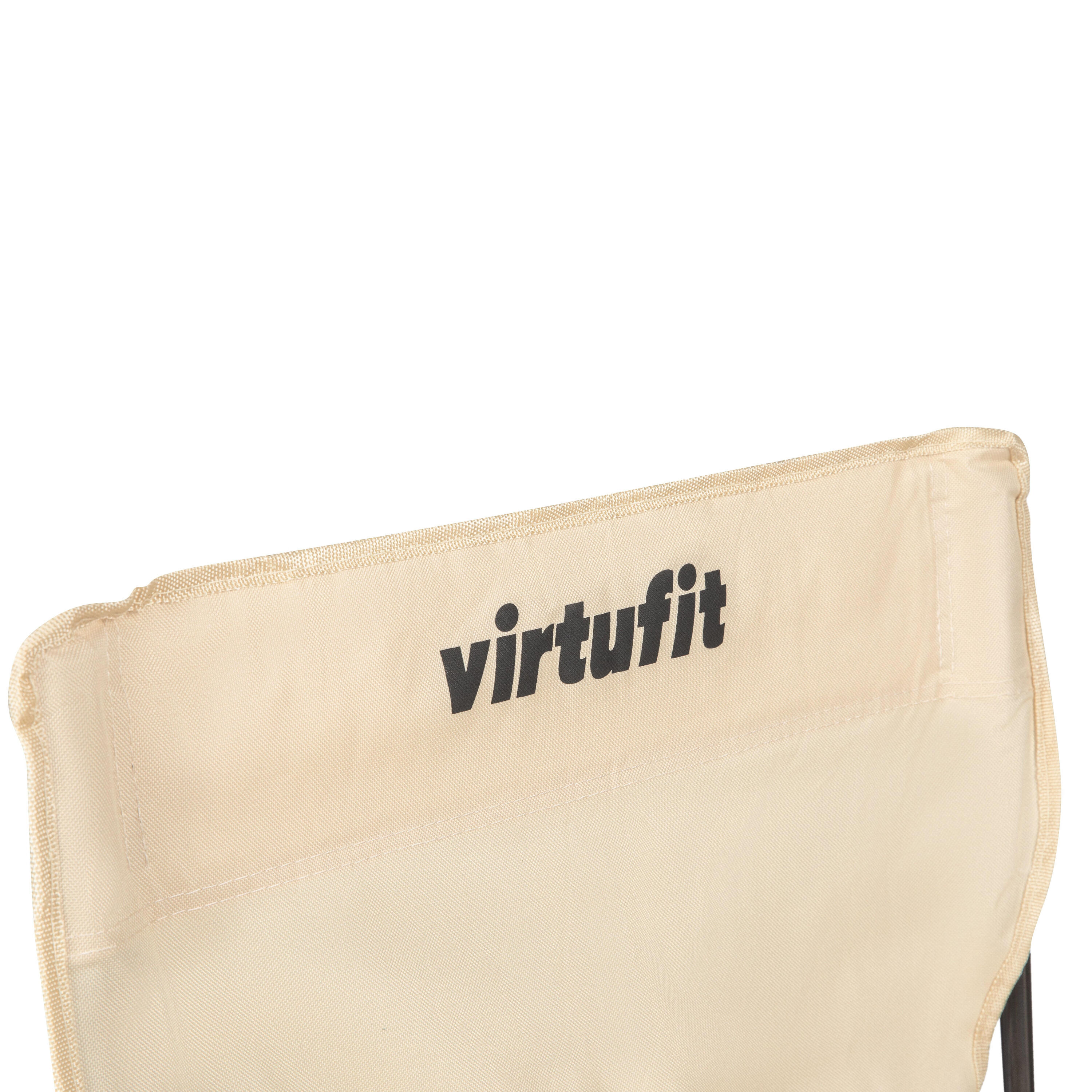 Opvouwbare Camping Stoel - Met voetsteun - Beige 5/8